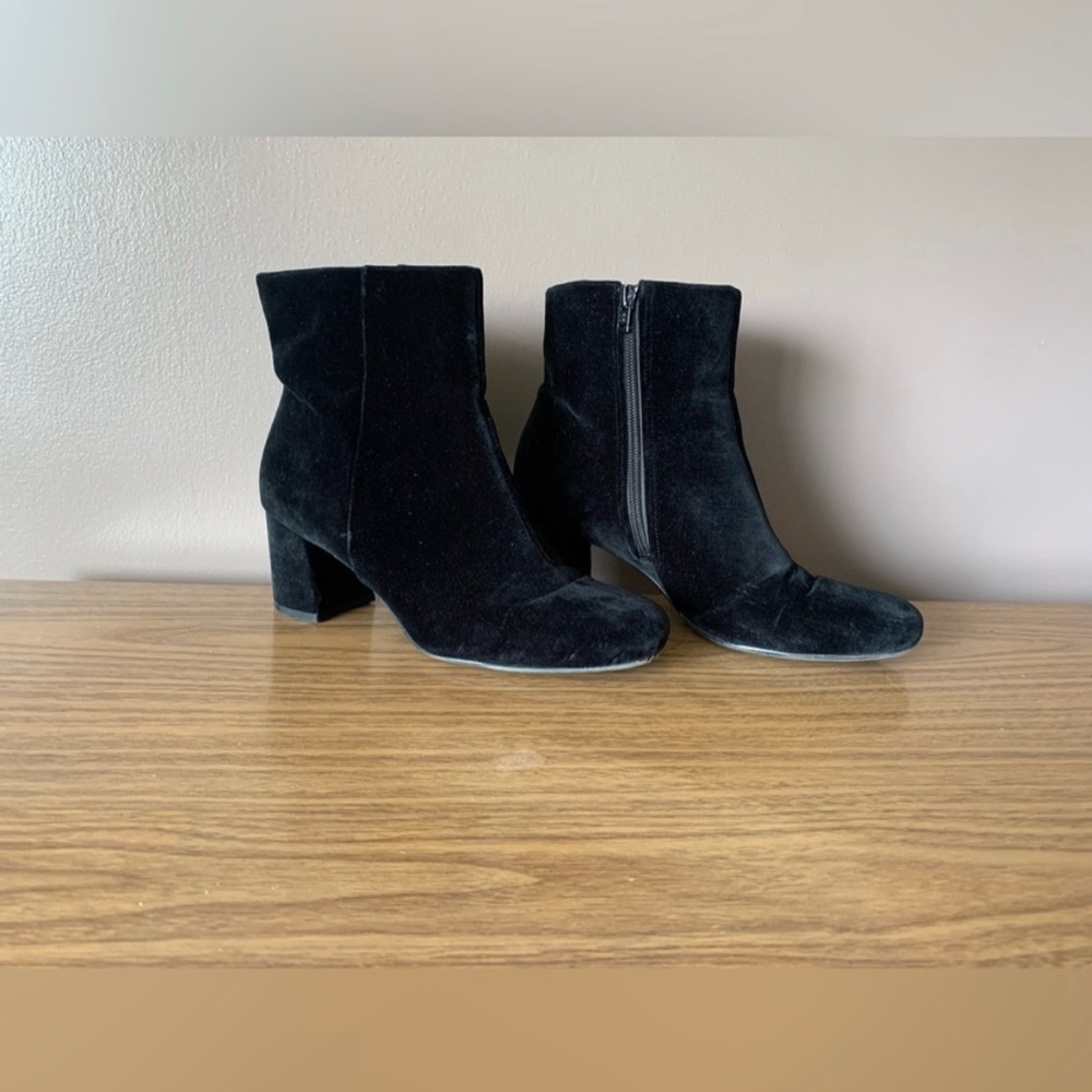 Velvet Black Ankle Boots